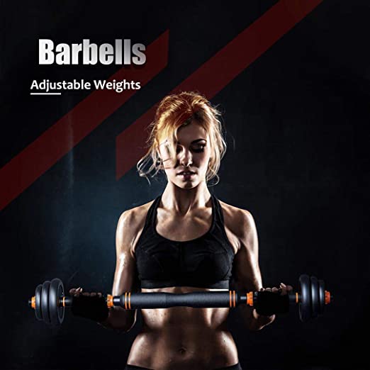 eights Dumbbells Set with Connecting Rod Used as Barbell, 30 kg