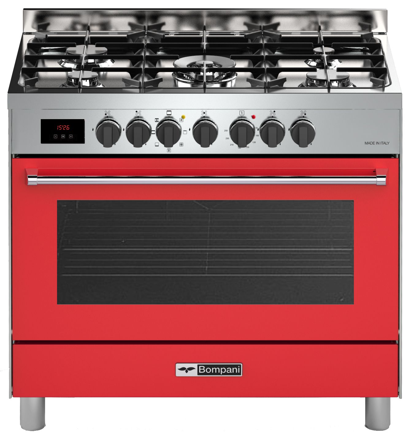 Bompani Gas Oven 5 Burners 90x60cm With Fan And Red Burners