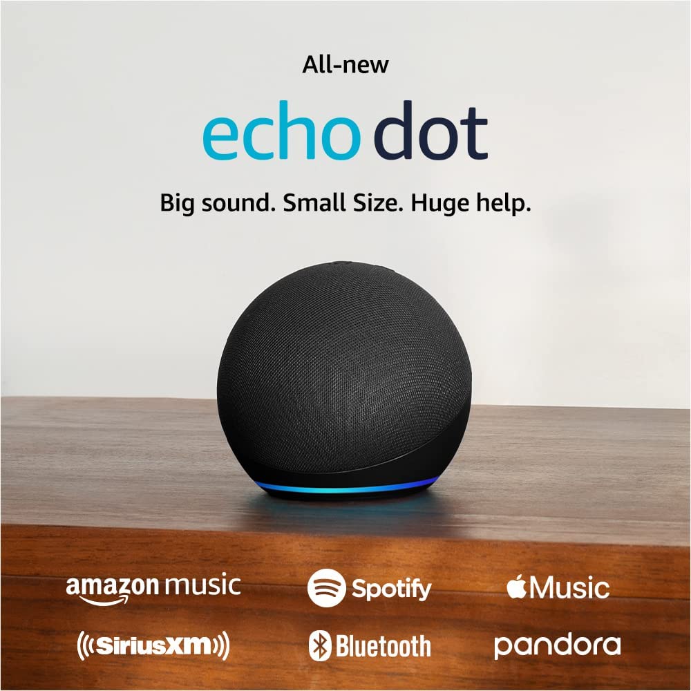 Amazon - Echo Dot (5th Gen) Smart Bluetooth Speaker With Vibrant Sound And Alexa