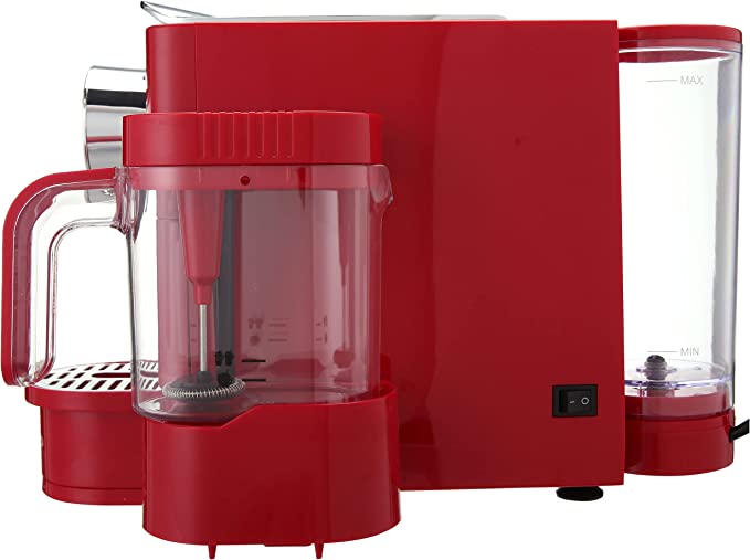 Tornado TCMN-C65R Capsules Coffee Machine with Milk Frother - Red