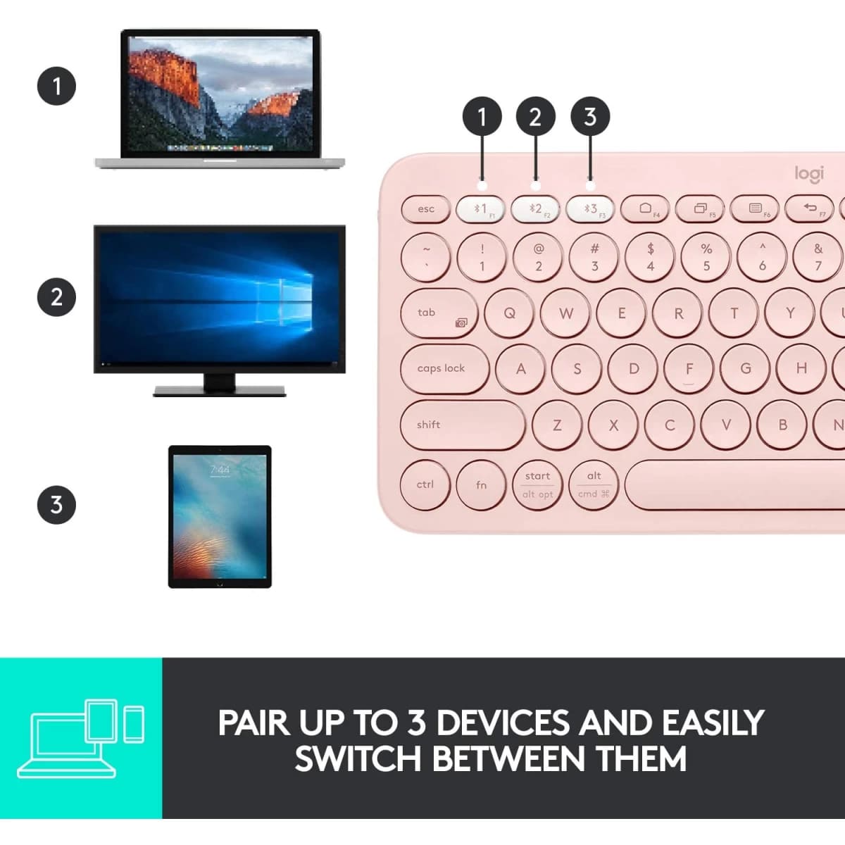 Logitech K380 Multi-Device Bluetooth Keyboard up to 3 Devices