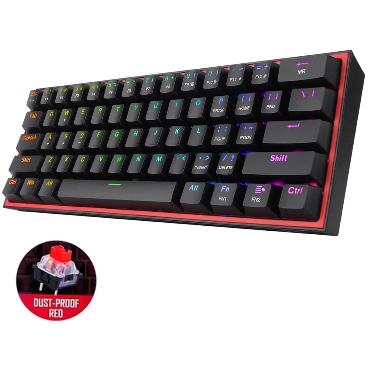 Redragon Gaming Keyboard K617 Fizz Wired 60% RGB Lighting 61 Keys