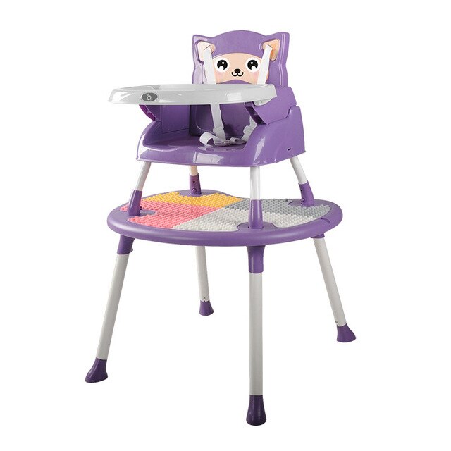 2 in1 Convertible Folding Highchair For Children - Purple