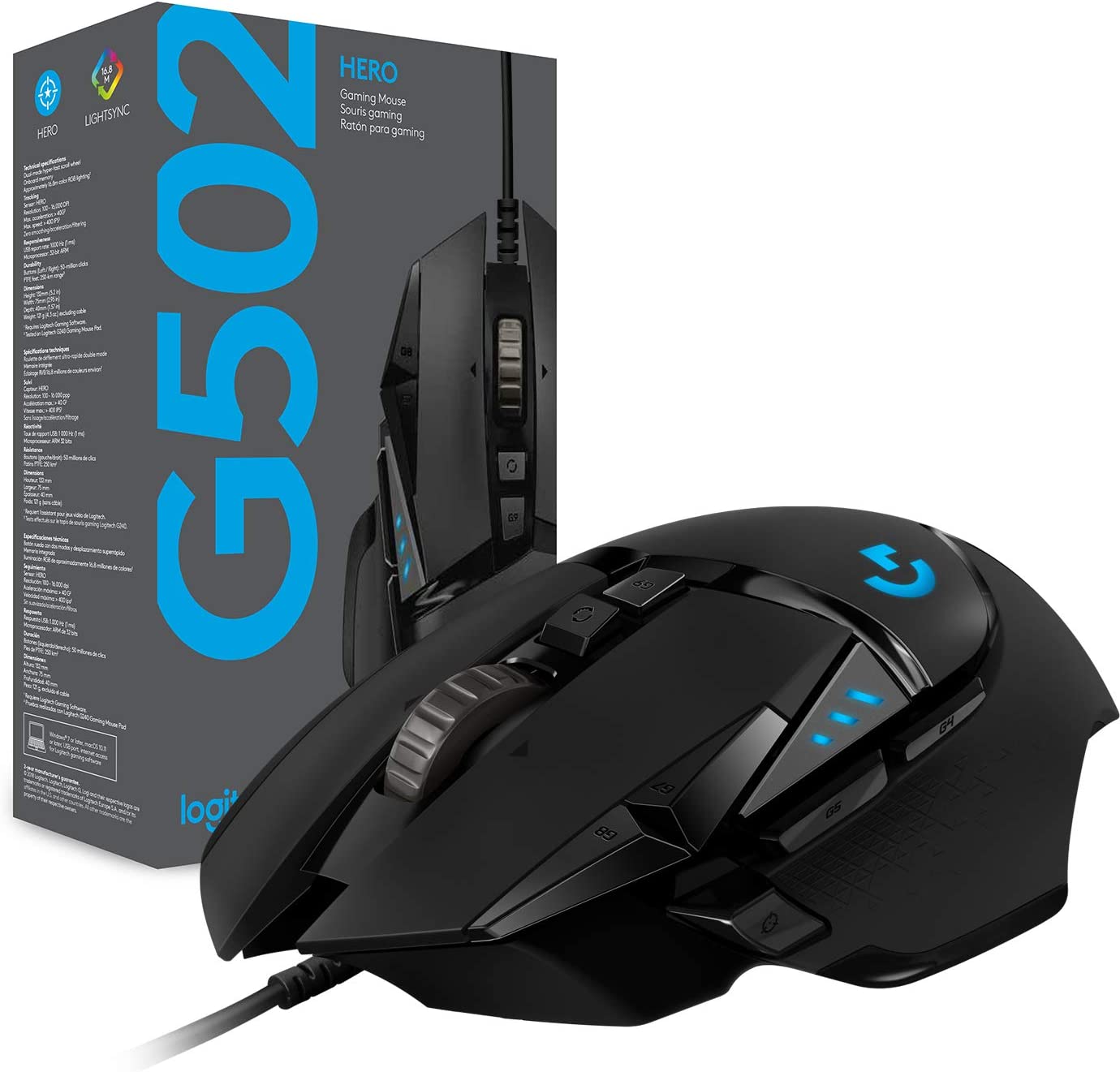 Logitech G502 HERO High Performance 16K DPI Gaming Mouse