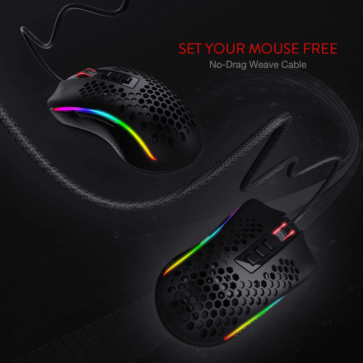 Redragon M808 Storm Lightweight Gaming Mouse with RGB Lighting