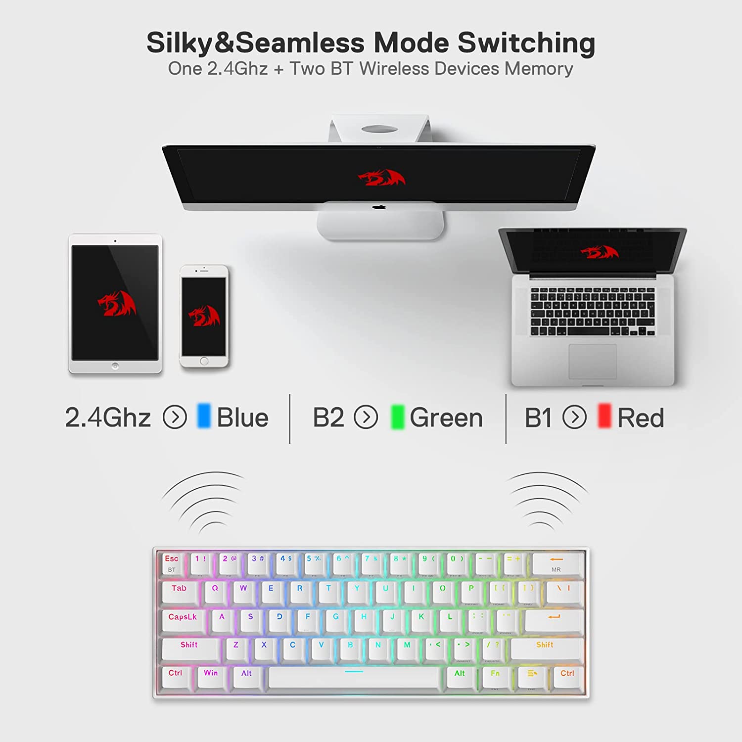 Redragon K530 Pro Draconic 60% RGB Wireless Mechanical Keyboard