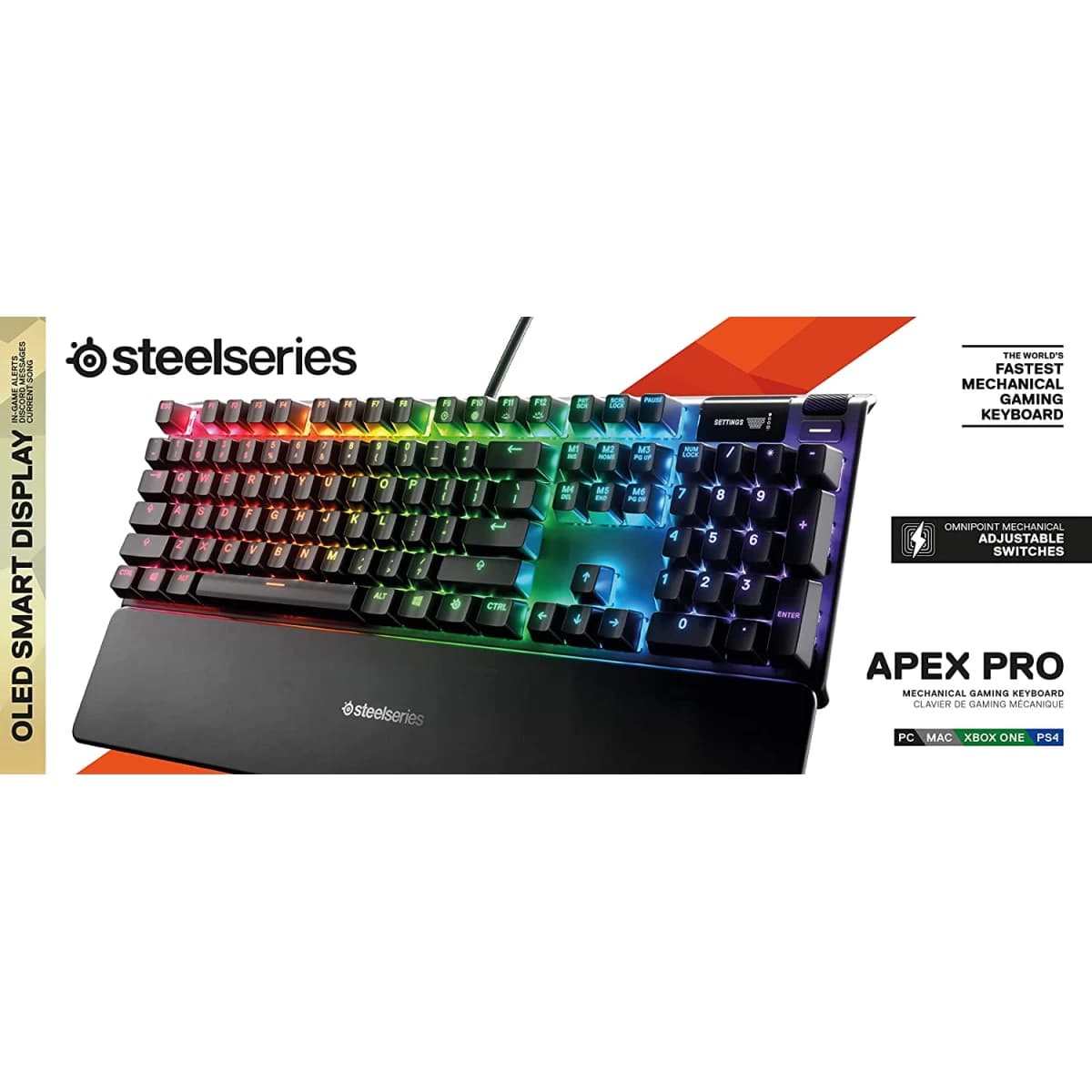 Apex Pro Mechanical Keyboard with Adjustable Actuation Keys from SteelSeries