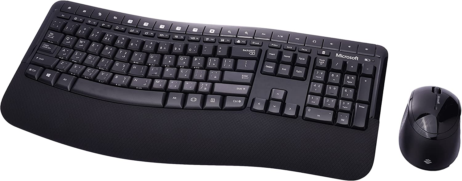 Microsoft Office Wireless Keyboard 5050 English/Arabic Design with Mouse - Black