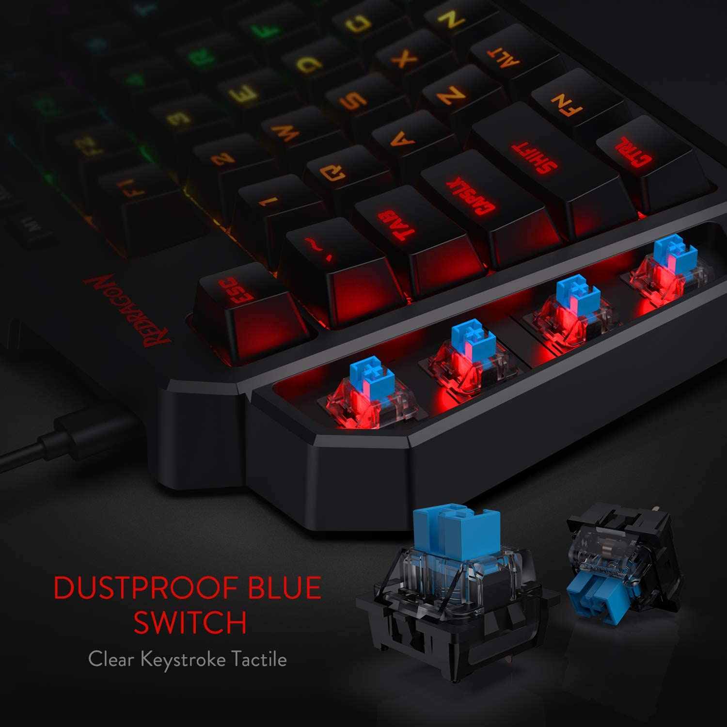 Red Dragon K585 DITI One-Handed RGB Mechanical Gaming Keyboard