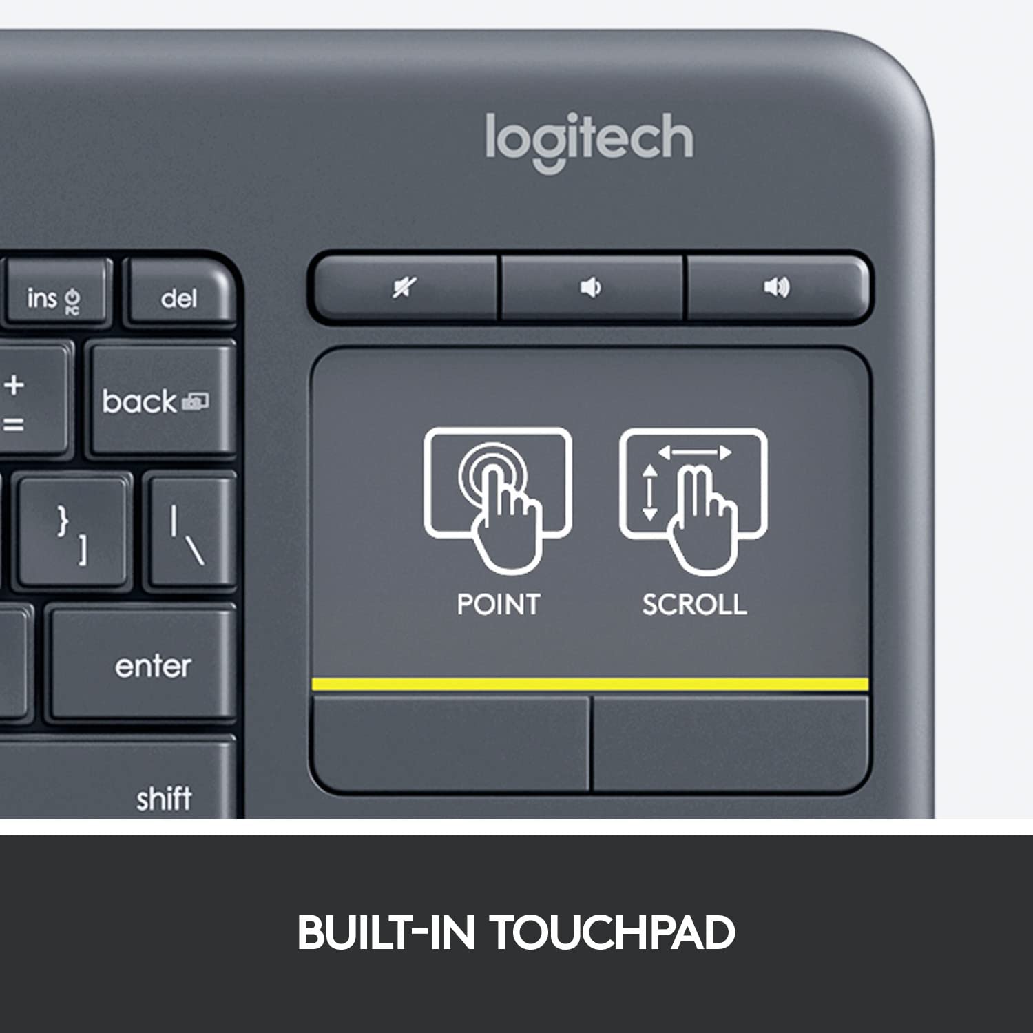 Logitech K400 Plus Wireless Touch Keyboard Arabic / Englidh