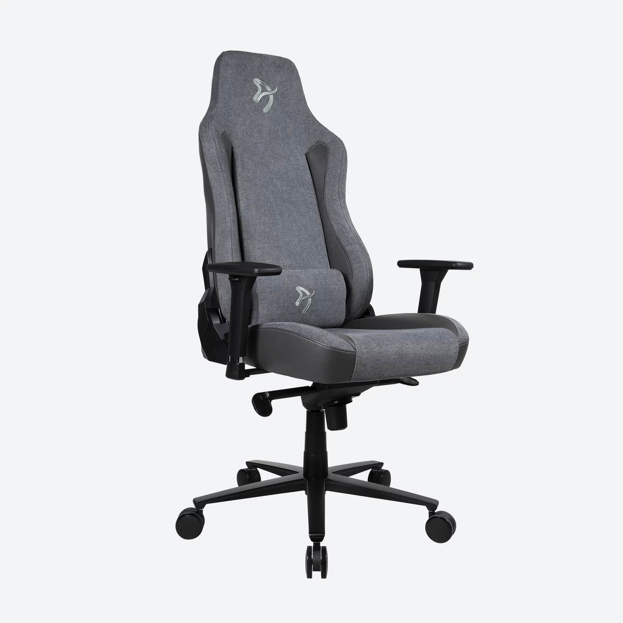Arozzi PU Leather Gaming Chair with Armrests 3D Fabric High Level Hybrid Furniture - Gray