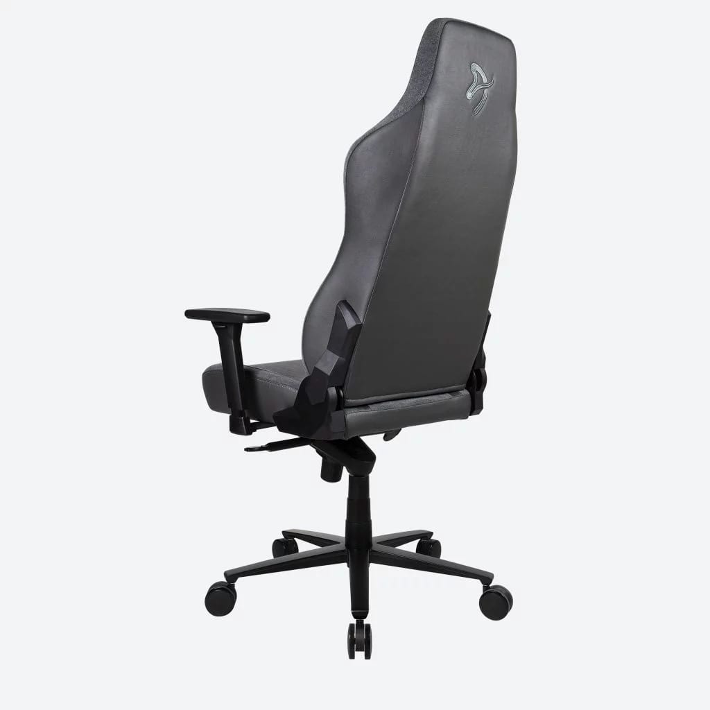 Arozzi PU Leather Gaming Chair with Armrests 3D Fabric High Level Hybrid Furniture - Gray