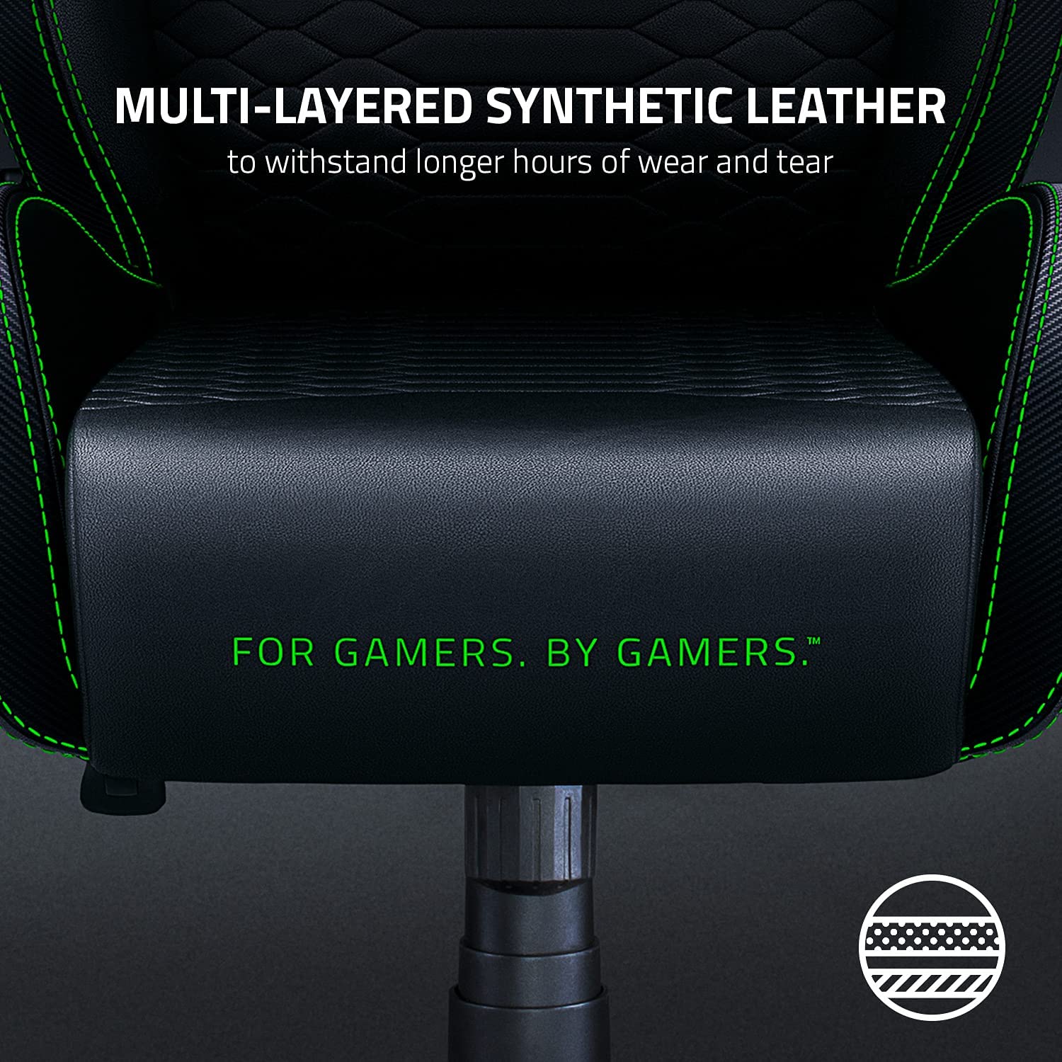 Iskur X XL Ergonomically Designed Hard Gaming Chair with Multi-Layer Foam Cushions PU Leather and 2D Armrests by Razer