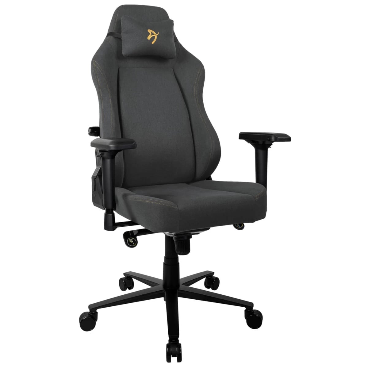 Arozzi Primo Woven Fabric Gaming Desk Chair - Black with Gold Logo