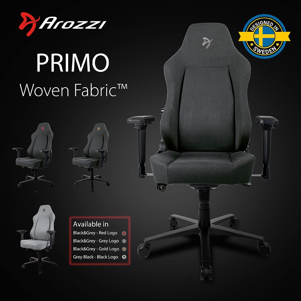 Arozzi Primo PU Leather Gaming Chair - Gray Logo