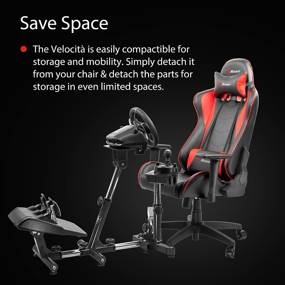 Arozzi Velocita Universal Racing Simulator Cockpit Compatible with Most Racing Sim Gear & Gaming Chairs Collapsible Telescopic and Portable