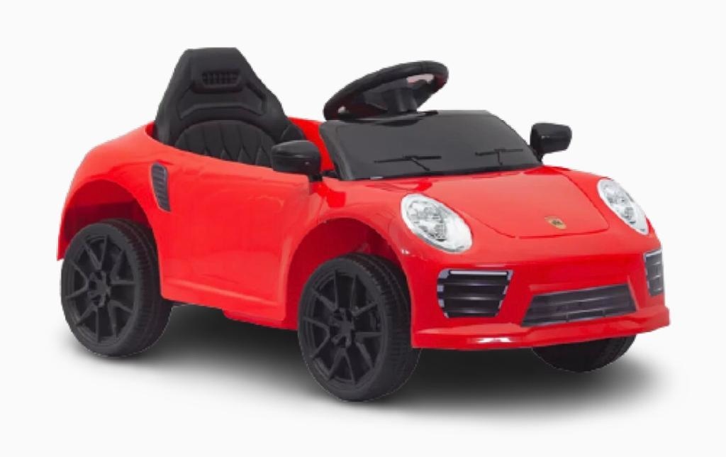 Ride-on car for children, powered by electricity, red color