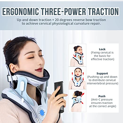 Cervical traction device, neck pain relief and relaxation