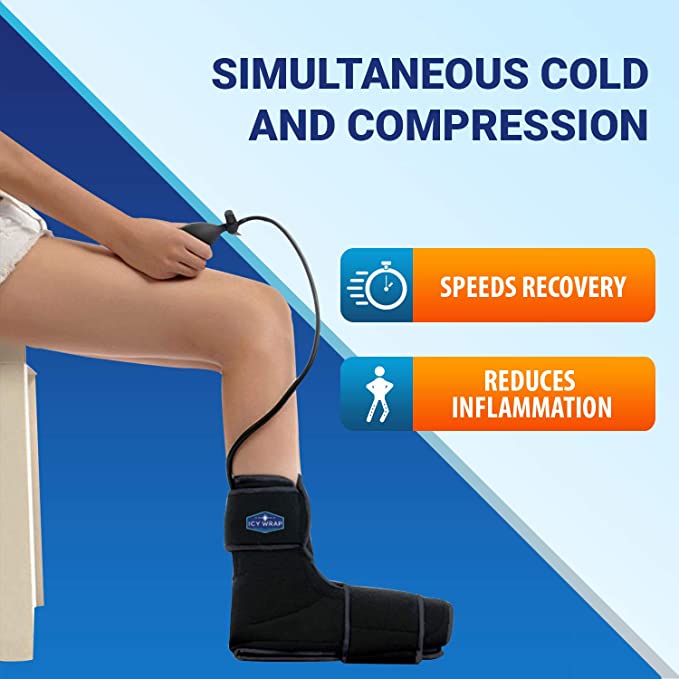 ankle pain relief ice gel pack cold therapy compression wrap