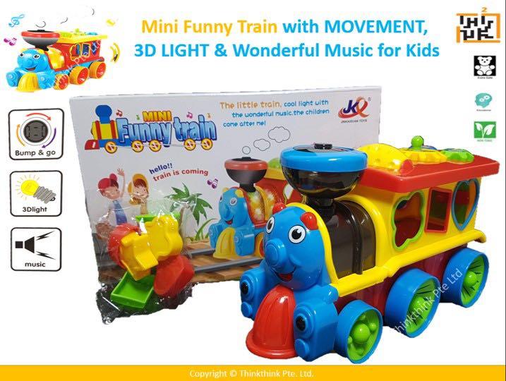 Mini Funny Train with MOVEMENT, 3D LIGHT & WONDERFUL MUSIC for Kids