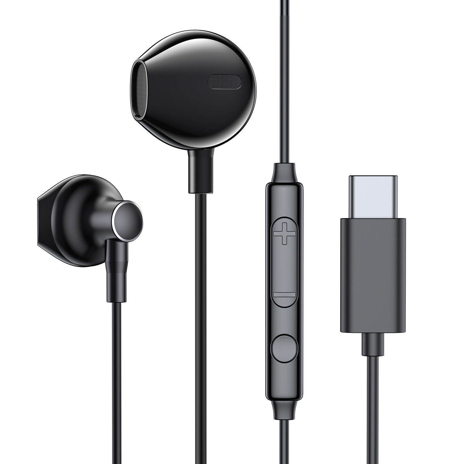 Joyroom In -Ear USB Type C Earphones with Remote and Mic black (JR-EC03 black )
