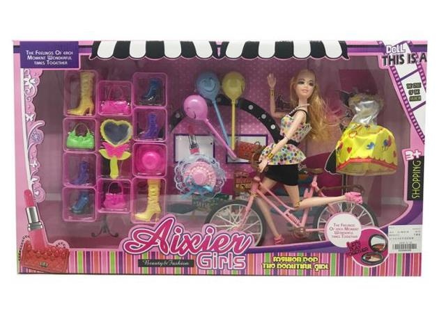 Barbie bicycle with Barbie doll