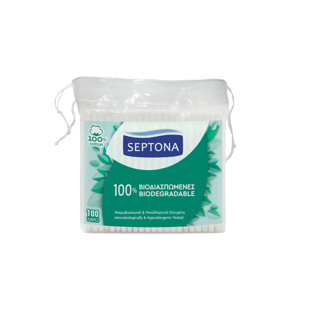 Septona cotton buds 100 PCS BIODEGRADABLE - Refill 100pcs