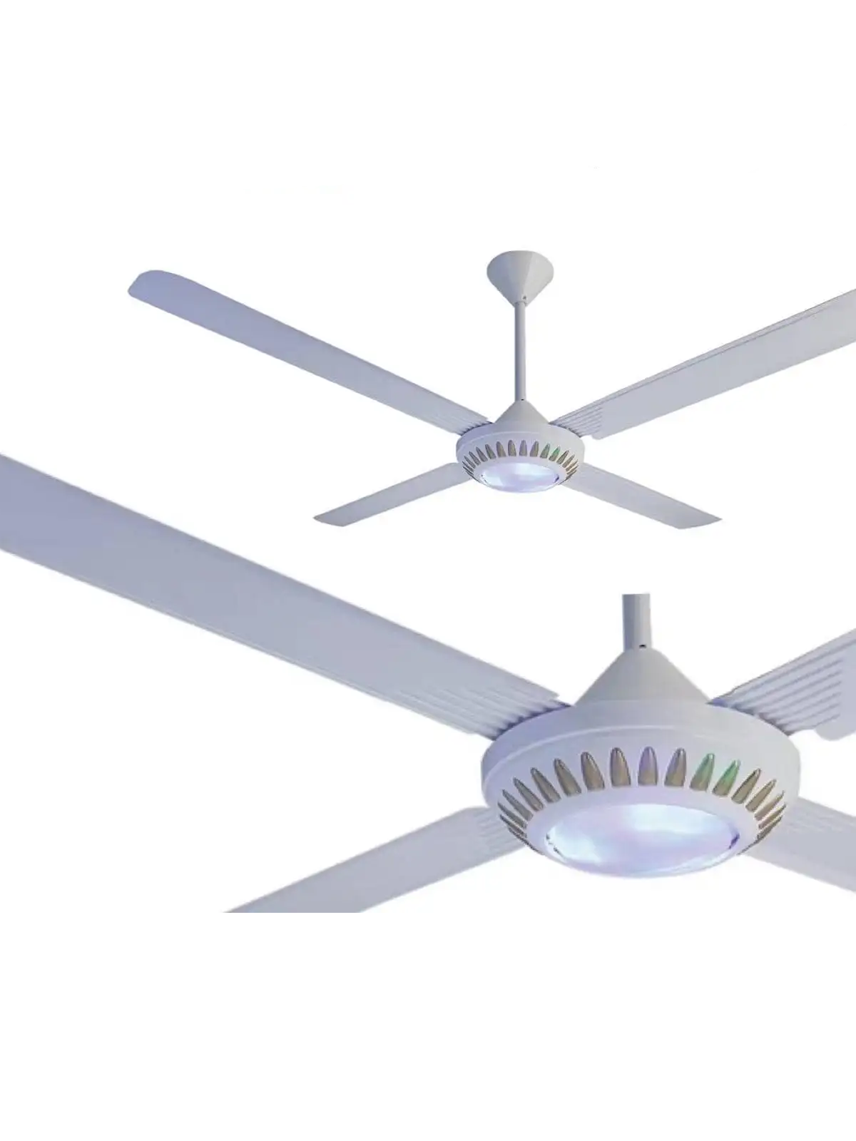 A ceiling fan with a distinctive design and a powerful light bulb from B National