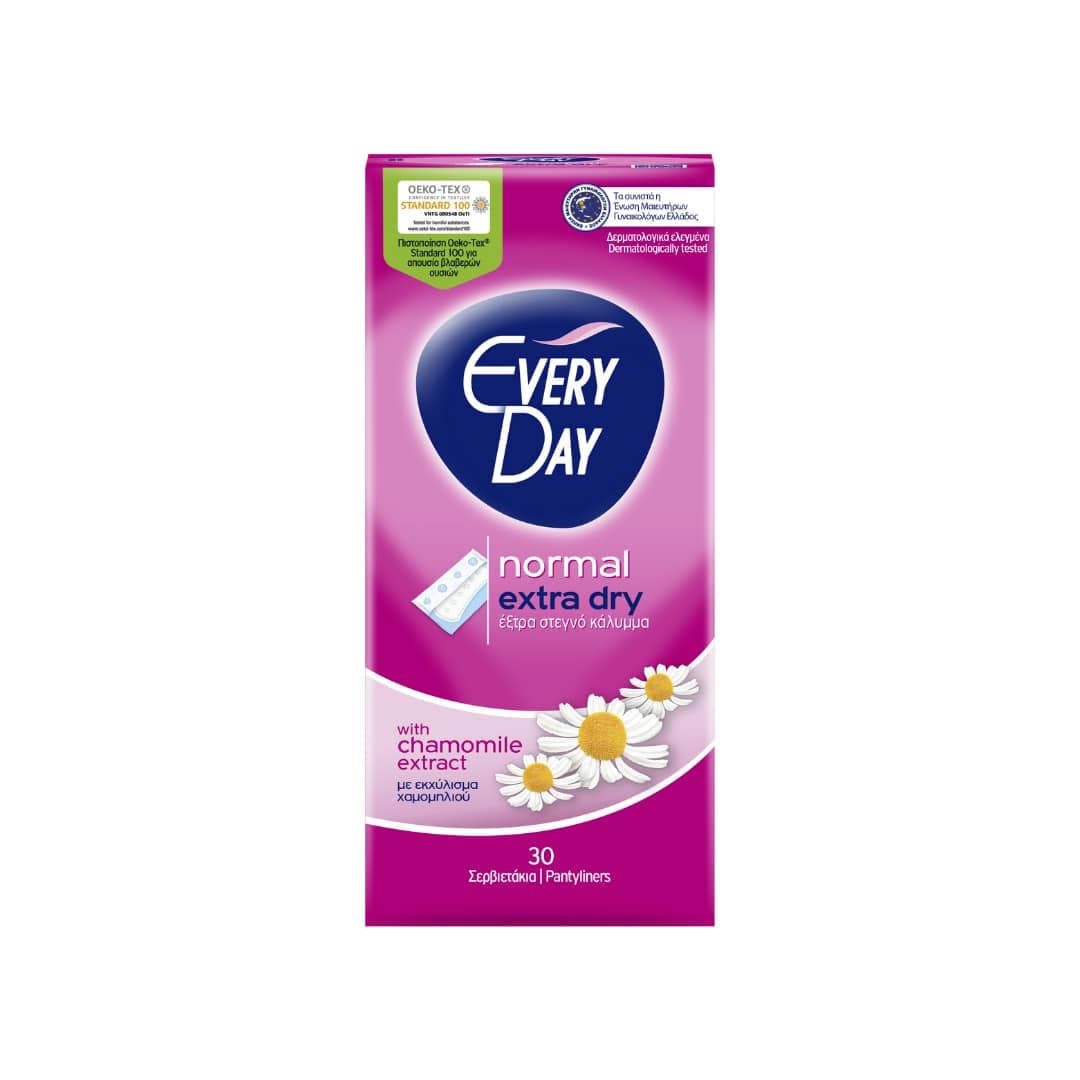 Everyday Panty Liners with Chamomile Extract for Daily Use - Regular Size (30 Pads)