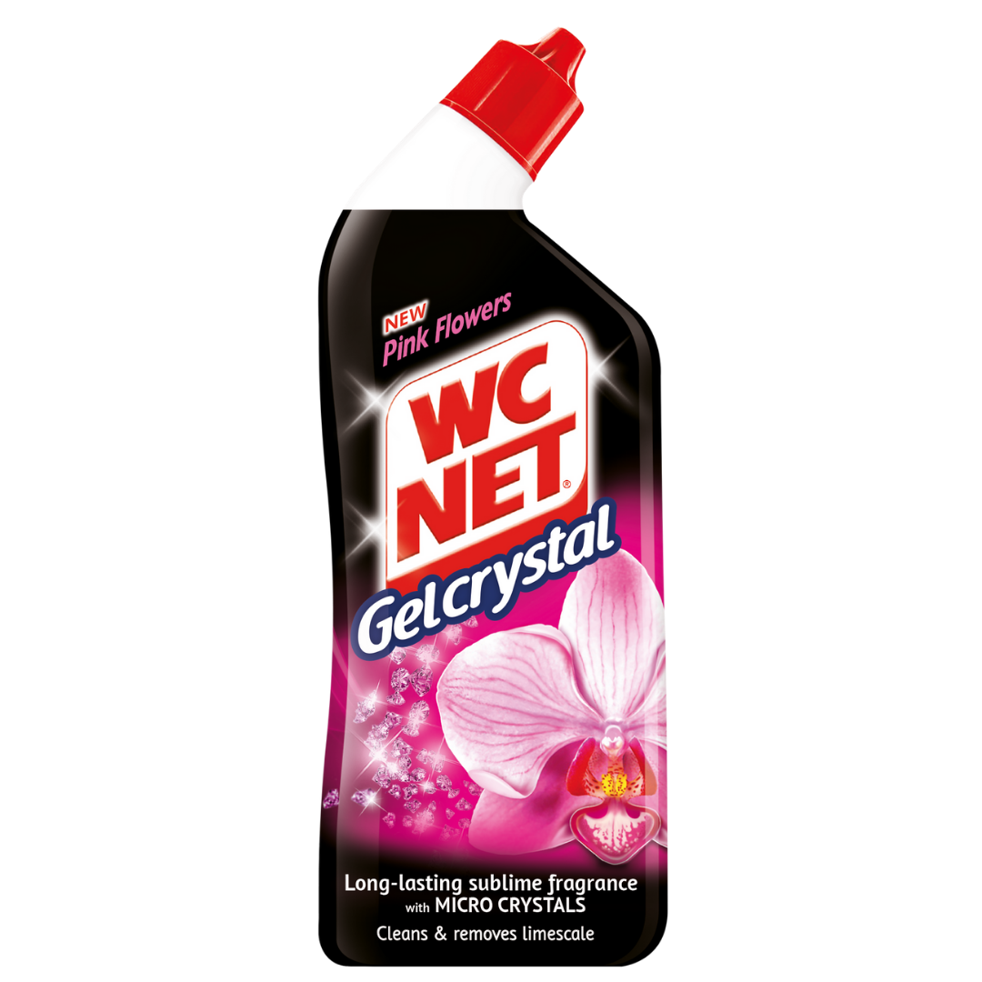 WC NET Toilet Cleaner Gel Crystal Pink Flowers 750 ml
