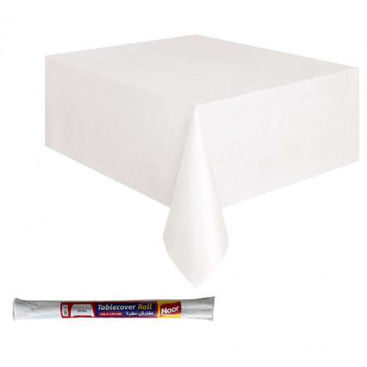Noor white plastic tablecover roll 120*120 cm