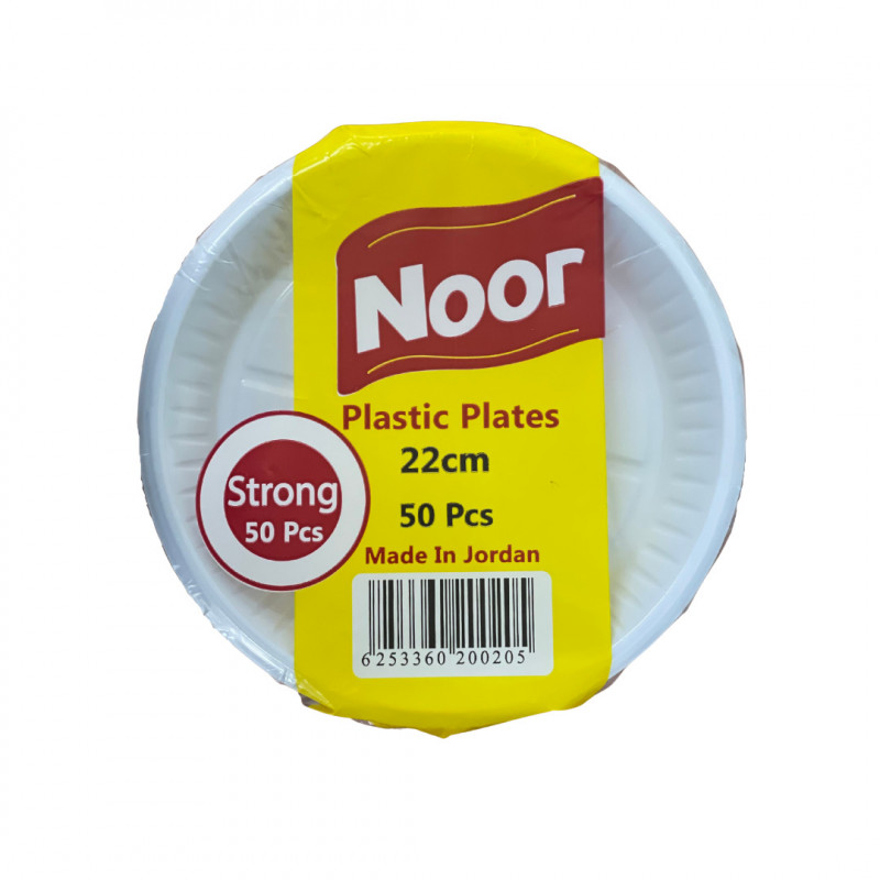 Noor plastic plates strong 22 cm 50 pcs