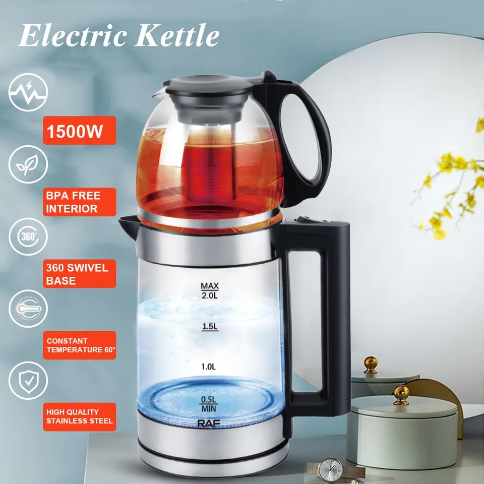 Stainless Steel Electric Double Boiler with 360 Degree Rotating Base