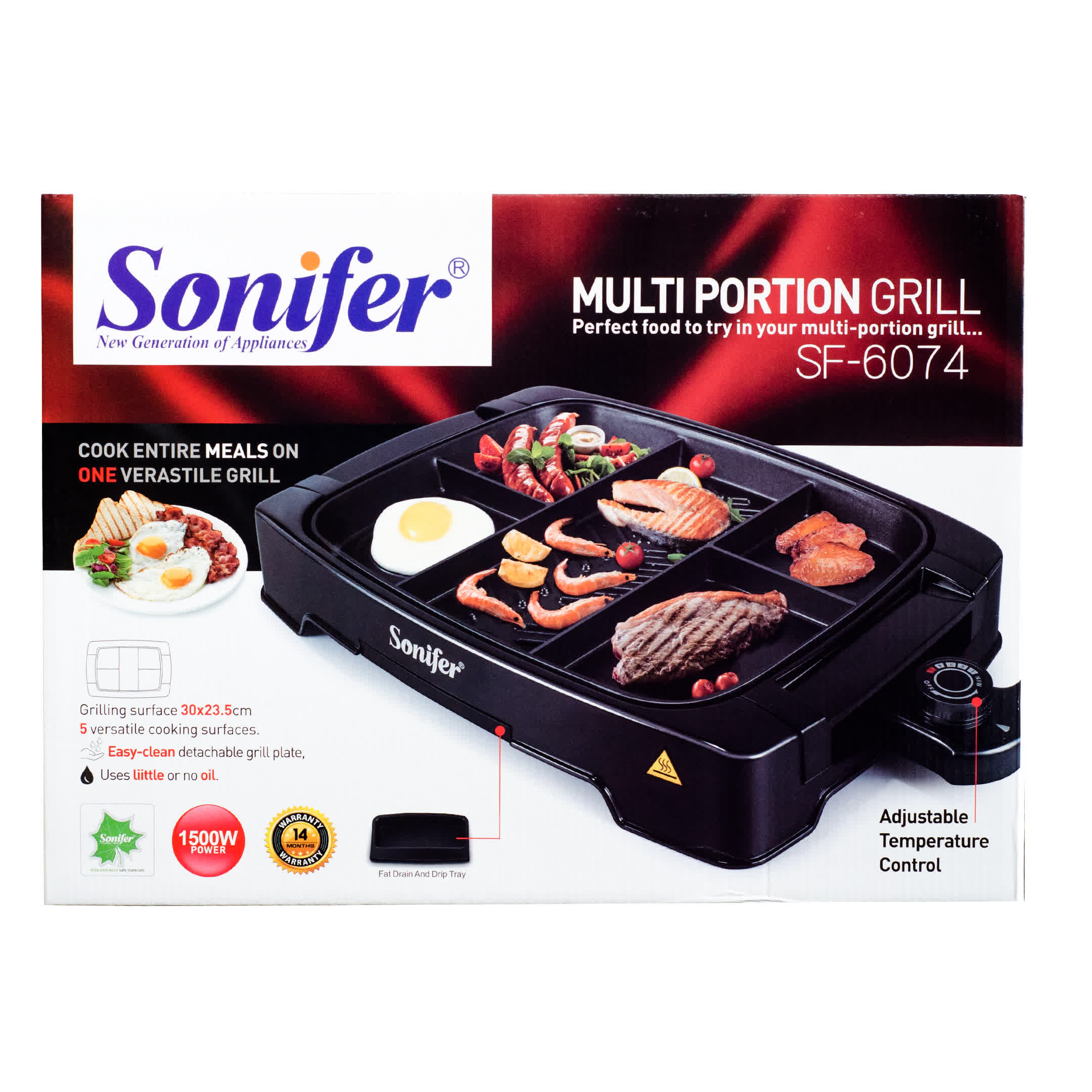 Sonifer 1500W Multi-Segment Electric Grill