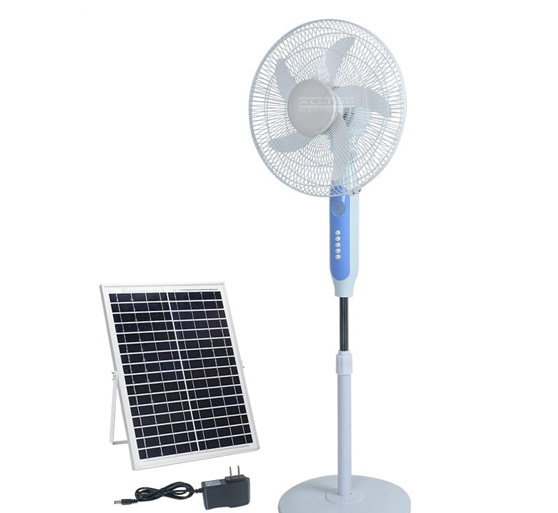 16 inch Solar Powered Fan, 12 Volt Rechargeable Lithium Battery