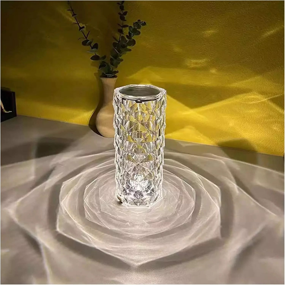 Crystal Glass USB Adjustable Table Lamp with Touch Control Acrylic