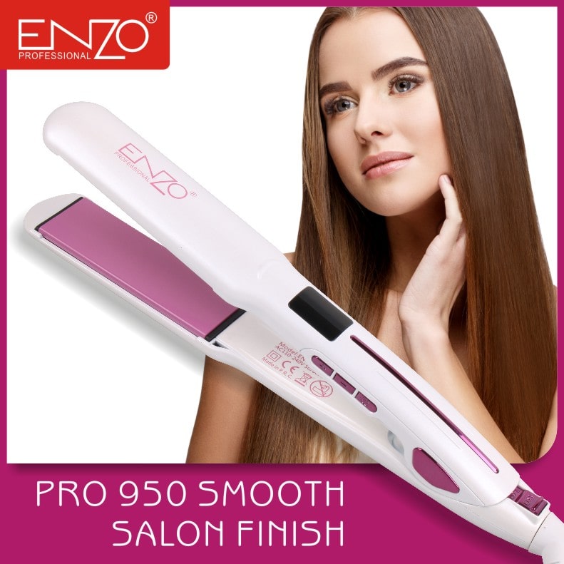 ENZO 2 In 1 Hair Straightener Professional Ceramic Heating Plate Hair Straightener Styling Tools Warm-up Straightening Iron