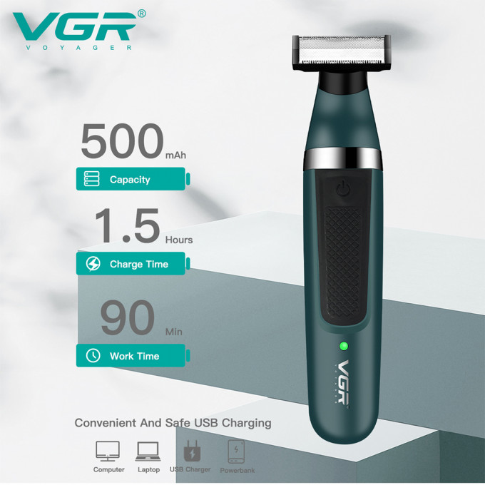 Easily shave and smooth with the VGR 393 Dual Shaver Head