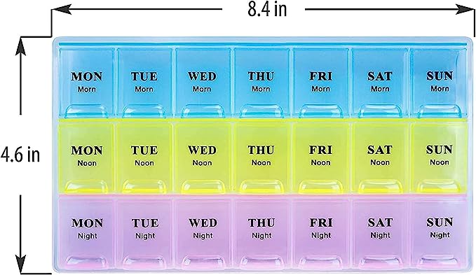 Pill Box Tray, Medication Organizer Planner (7 Days, 3 Times a Day)
