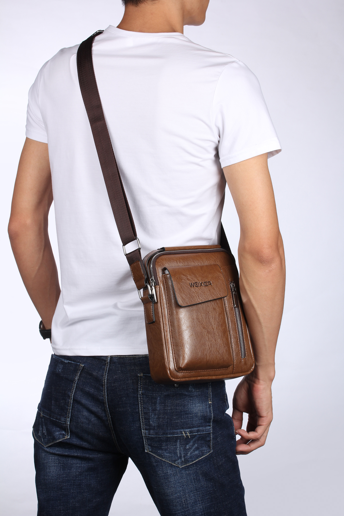Weixier Leather Cross Body Travel Business Leisure for Men
