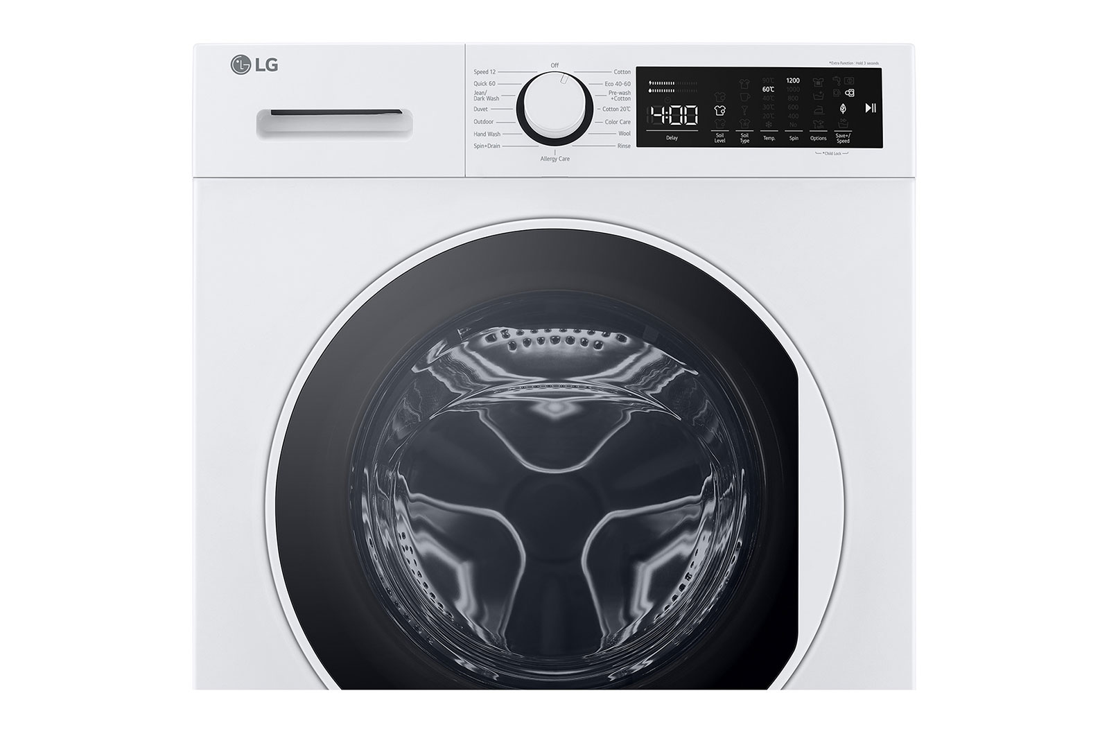 Front Load Washer 8kg, AI Direct Drive Motor, Steam, White Color