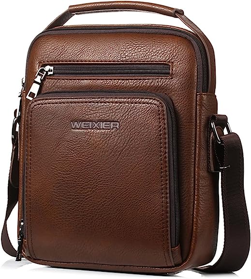 Weixier Leather Shoulder Bag For Men - Brown