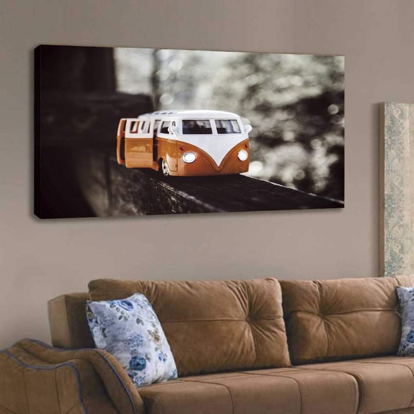 Print Wall Picture for Home Decor, Bus Design 120x60 cm