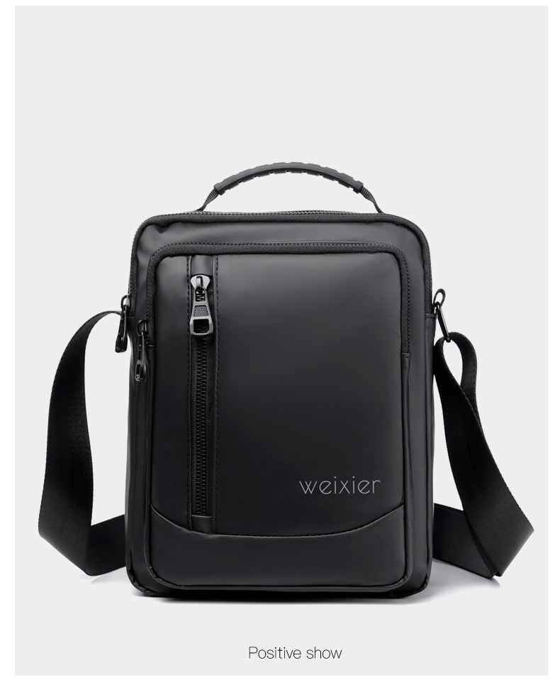 WEIXIER Casual Shoulder Bag For Men - Black