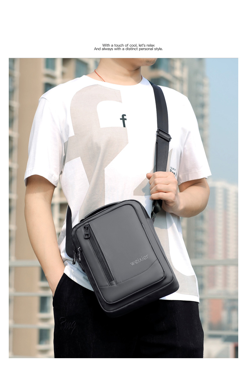 WEIXIER Casual Shoulder Bag For Men - Gray