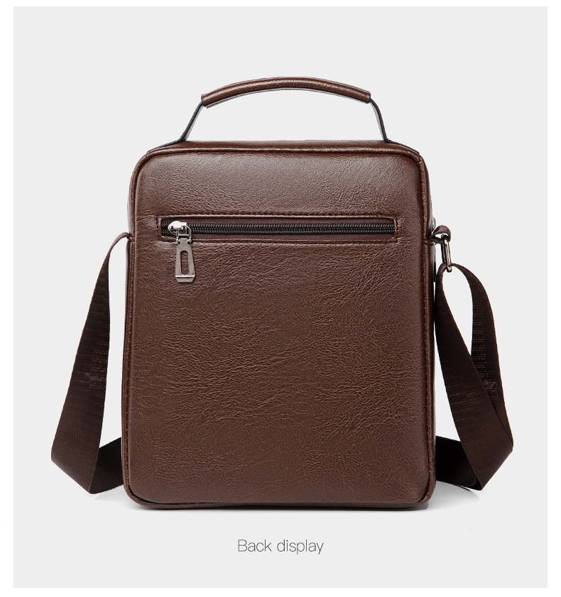 Weixier Leather Crossbody Bag For Men - Dark Brown