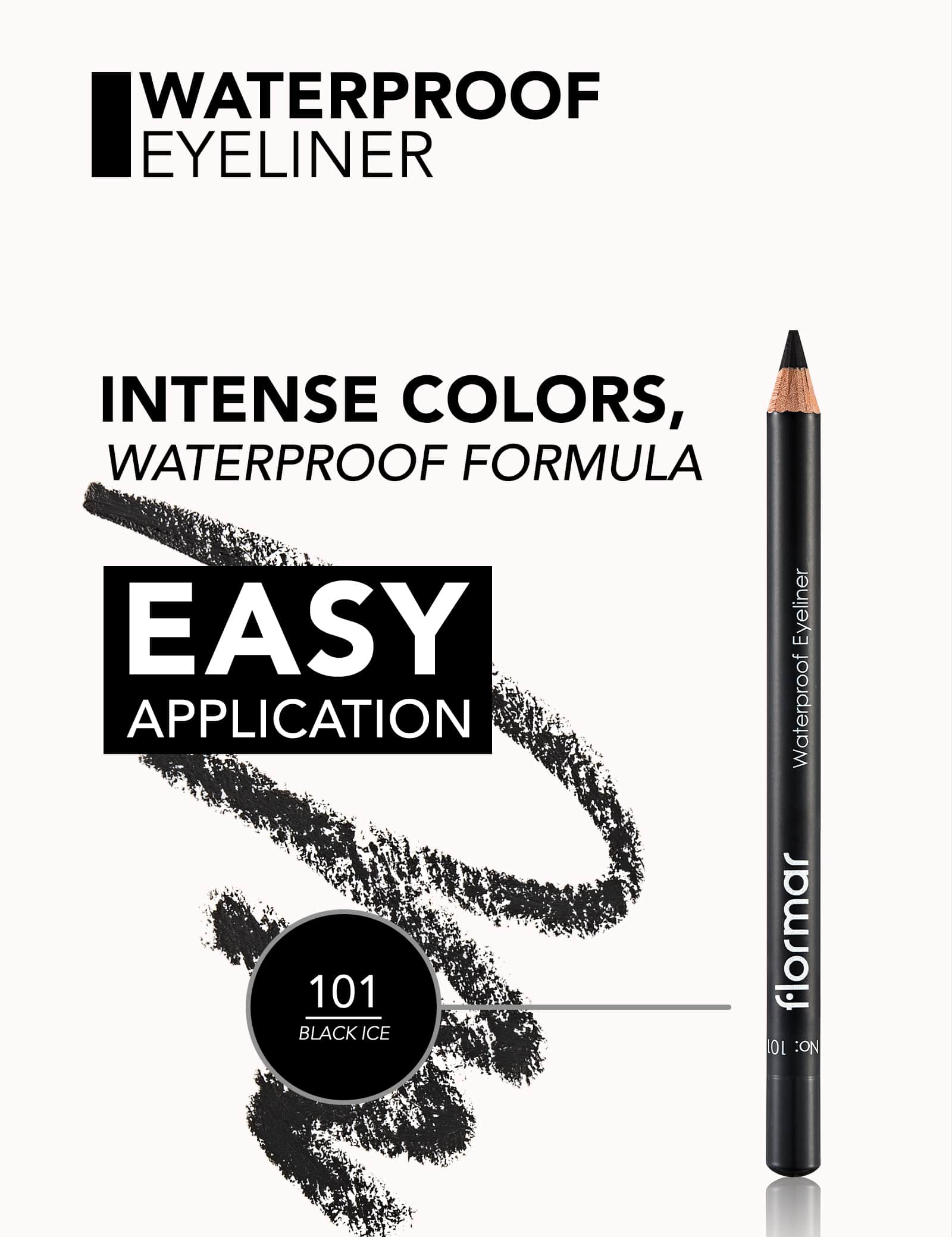 Flormar Waterproof Eyeliner - 101 Black Ice