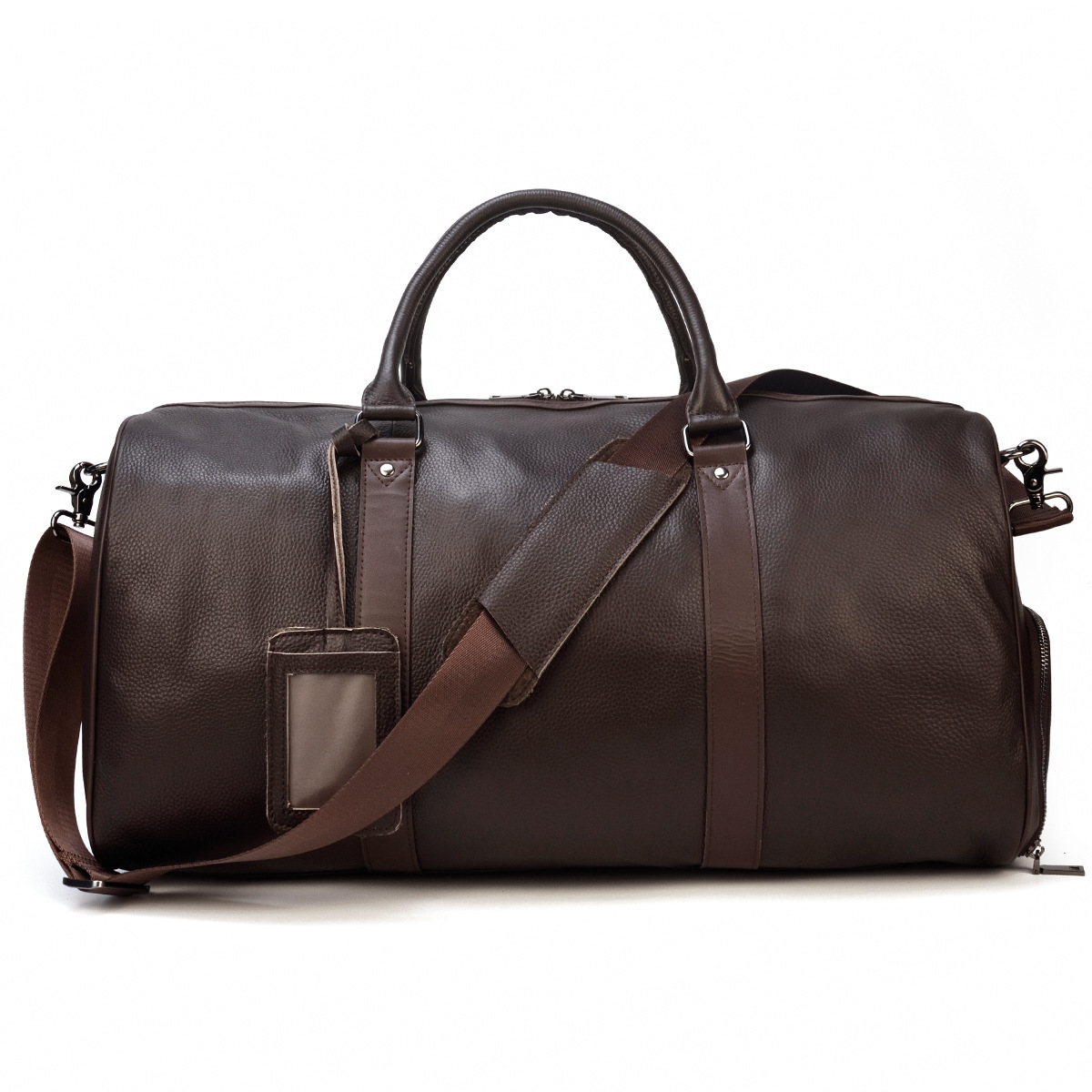 Large capacity leather travel bag for men and women