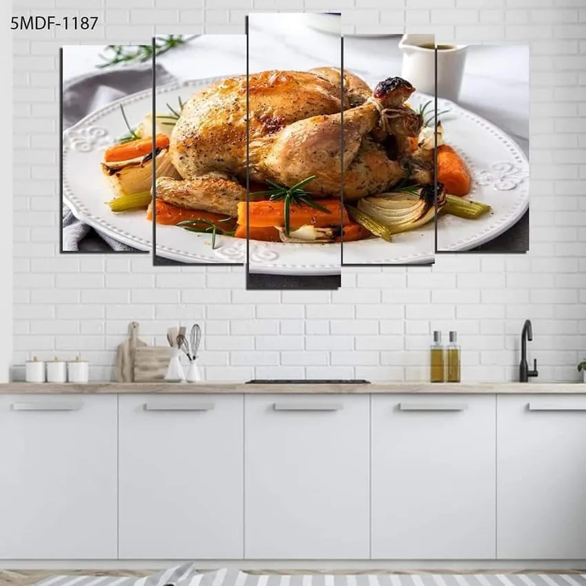 Food Design Printed Wall Art Paintings Set - 120x80 cm