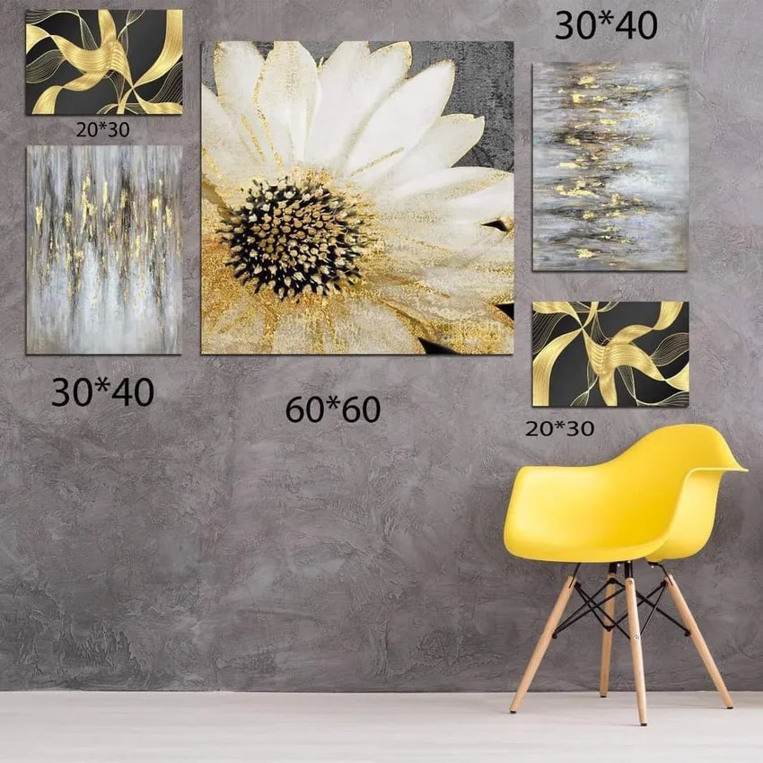 A Set of Wall Decor Paintings Printed with Assorted Designs - 5 pieces